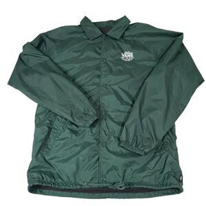 Vans Off The Wall Men's Windbreaker Nylon Jacket Green Size Large